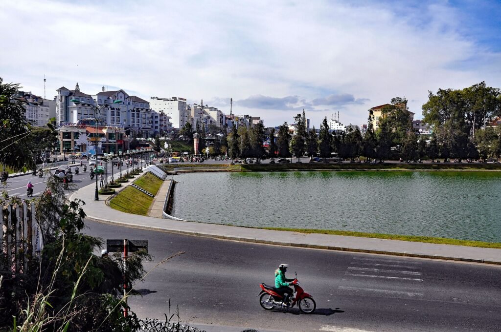 Xuan Huong Lake in the highland city of Da Lat, Vietnam