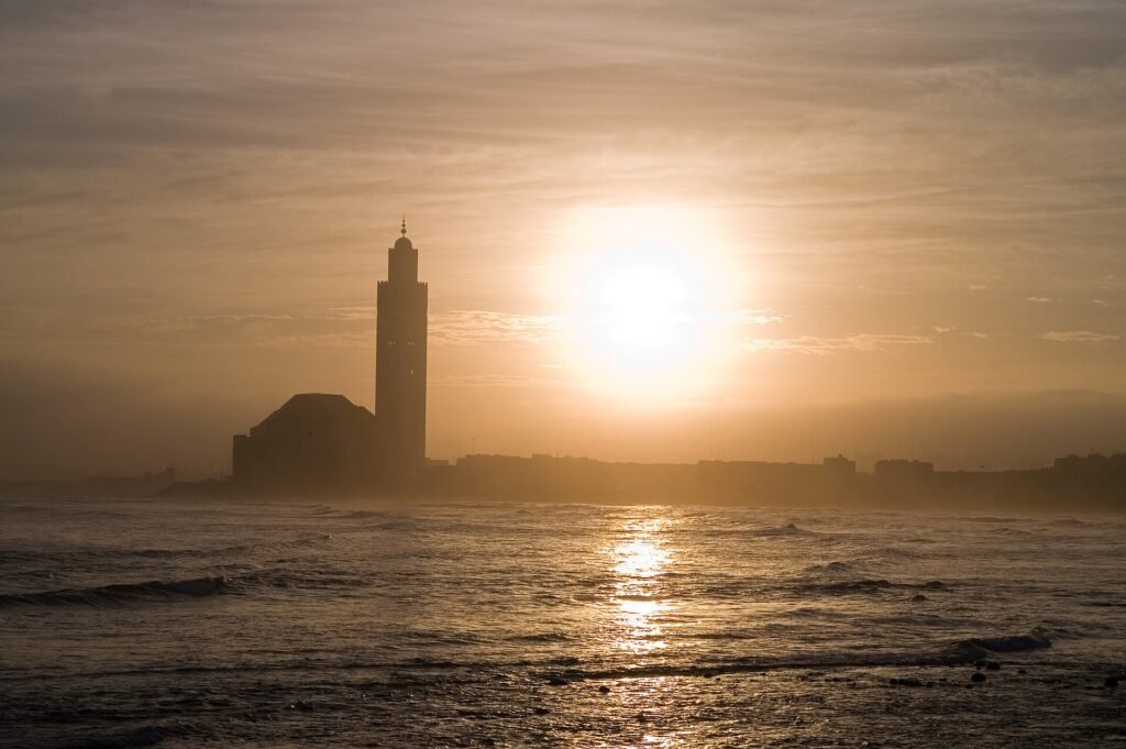 The Hassan II Mosque on the Atlantic shore of Casablanca