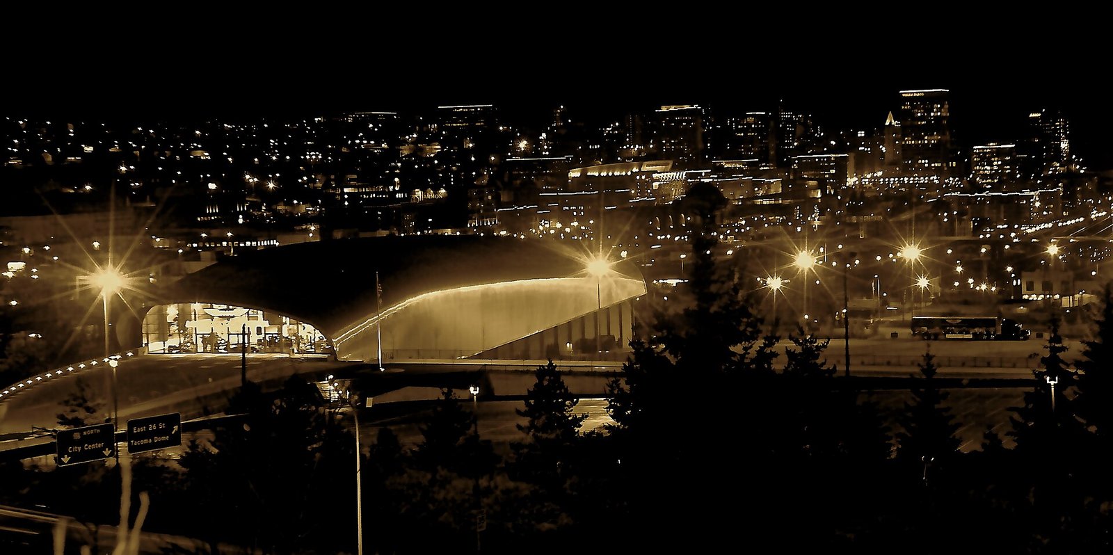 View over Tacoma, Washington, and Commencement Bay